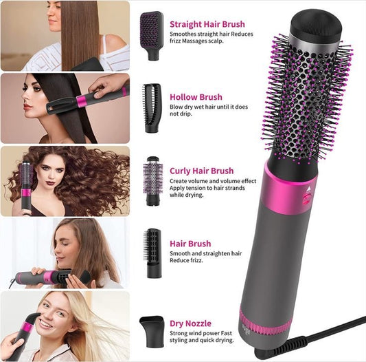 5-in-1 Professional Negative Ionic Hair Styler — Dryer, Curler & Volumizer for Salon-Quality Blowouts at Home